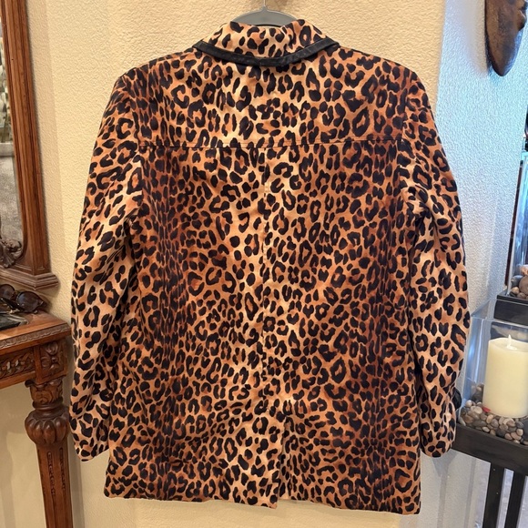 JONES NEW YORK Women Reversible Leopard Print Leather Trim Jacket Size Medium P - Picture 4 of 10